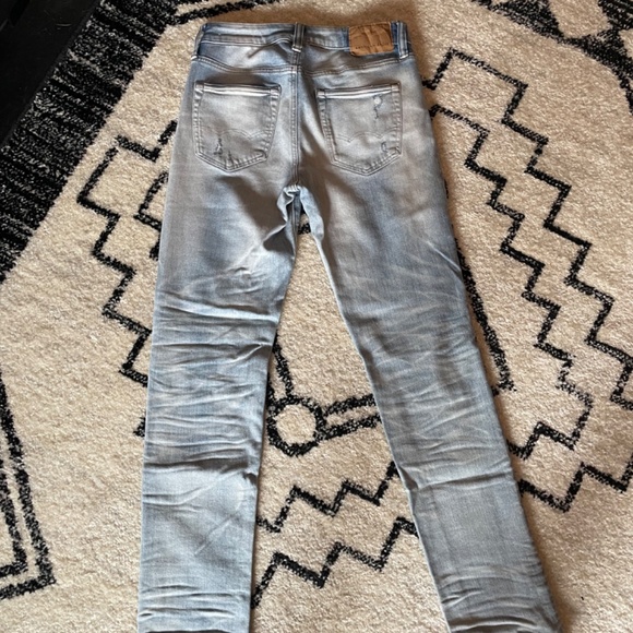 American Eagle Men’s Slim Destroyed Ripped Light-Wash Jeans 30x34 Like-New - Picture 2 of 4